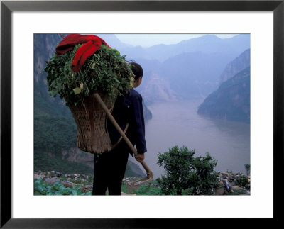 Farmer Carrying Produce, Three Gorges, Yangtze River, China by Keren Su Pricing Limited Edition Print image