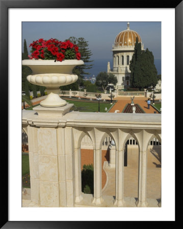 Bahai Gardens And Shrine, With Temple In The Background, Haifa, Israel, Middle East by Eitan Simanor Pricing Limited Edition Print image