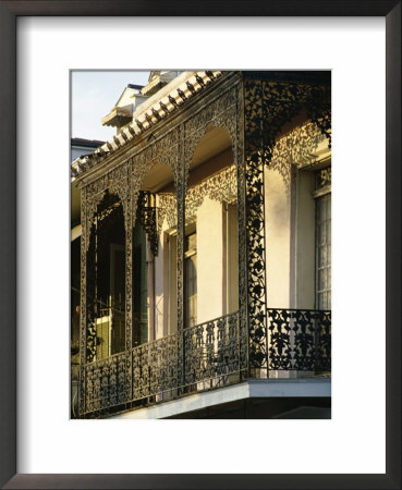 Wrought Ironwork On Balcony, French Quarter, New Orleans, Louisiana, Usa by Charles Bowman Pricing Limited Edition Print image