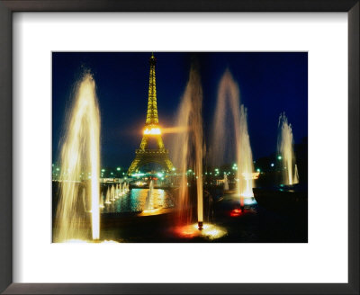 The Eiffel Tower At Night With Fountains In The Foreground, Paris, France by Christopher Groenhout Pricing Limited Edition Print image