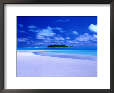 Small Island Across The Waters Of Aitutaki Lagoon, Aitutaki, Southern Group, Cook Islands by Peter Hendrie Pricing Limited Edition Print image