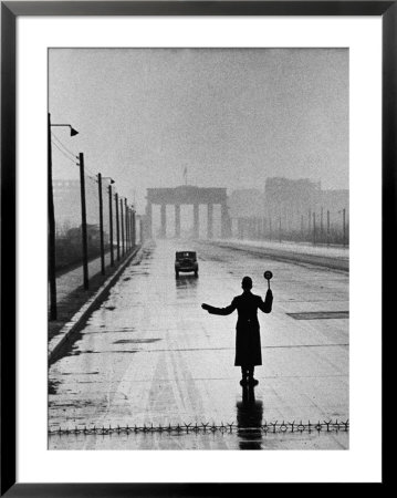 Automobile Arriving From The Eastern Sector Of Berlin Being Halted By West Berlin Police by Ralph Crane Pricing Limited Edition Print image