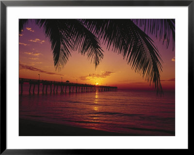 Dania Fishing Pier, Florida, Sunrise by Warren Flagler Pricing Limited Edition Print image