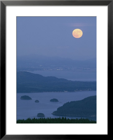 Full Moon Shines Above Anacortes by Phil Schermeister Pricing Limited Edition Print image