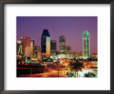 City Skyline Illuminated At Dusk, Dallas, United States Of America by Richard Cummins Pricing Limited Edition Print image