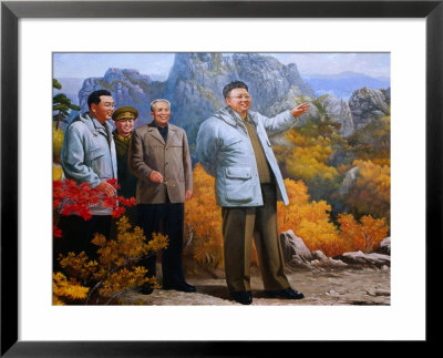 Detail Of Painting Of Kim Jung Ii, Admiring Scenery Of Mt. Chilbo, South Hwanghae-Do, North Korea by Tony Wheeler Pricing Limited Edition Print image