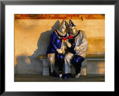 Couple Dressed In Masks And Costumes Taking Part In Carnival, Venice Carnival, Veneto, Italy by Lee Frost Pricing Limited Edition Print image