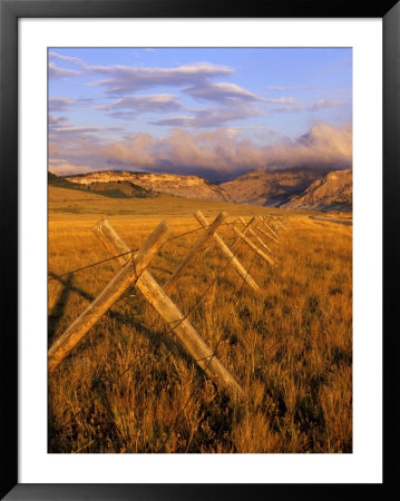 Fence Line Rocky Mountain Front Near Choteau, Montana, Usa by Chuck Haney Pricing Limited Edition Print image