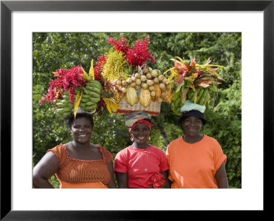 Grenadian Women Carrying Fruit On Their Heads Near Annandale Falls, St. George, Grenada by Holger Leue Pricing Limited Edition Print image