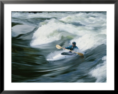 Whitewater Kayaker Surfing Standing Wave, Lochsa River, Idaho by Skip Brown Pricing Limited Edition Print image