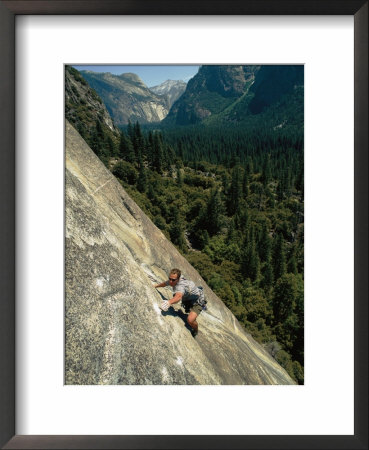 Rock Climber On Nutcracker, A Climb Rated 5.8 In Yosemite Valley by Bobby Model Pricing Limited Edition Print image