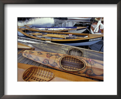Kayaks And Rowboats At The Center For Wooden Boats, Seattle, Washington, Usa by William Sutton Pricing Limited Edition Print image