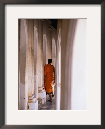 Monk Walking Away, Bangkok, Thailand by Peter Hendrie Pricing Limited Edition Print image