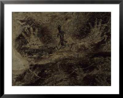 Stenciled Hands Over 10,000 Years-Old Adorn A Cave Wall In Borneo by Peter Carsten Pricing Limited Edition Print image