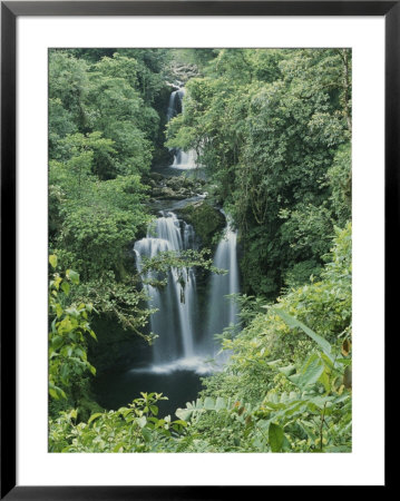 View Of A Waterfall In A Rain Forest, Costa Rica by Michael Melford Pricing Limited Edition Print image