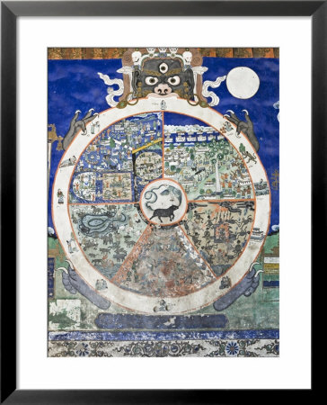 Wheel Of Life Wall Art, Tikse Gompa, Tikse, Ladakh, Indian Himalaya, India by Jochen Schlenker Pricing Limited Edition Print image