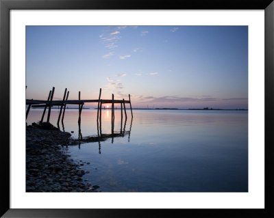 Sunrise With Pier On Chesapeake Bay, Maryland by David Evans Pricing Limited Edition Print image