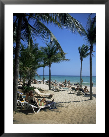 Tourists On The Beach, Playa Del Carmen, Mayan Riviera, Mexico, North America by Nelly Boyd Pricing Limited Edition Print image