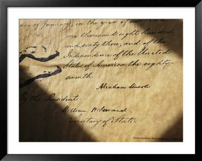 Close-Up Of Emancipation Proclamation With Abraham Lincolns Signature by Todd Gipstein Pricing Limited Edition Print image
