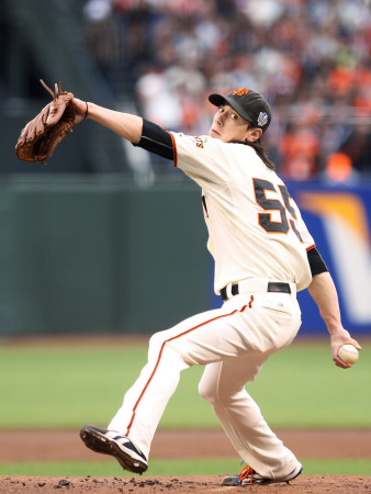 Texas Rangers V San Francisco Giants, Game 1: Tim Lincecum by Ezra Shaw Pricing Limited Edition Print image