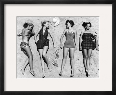 Models Sunbathing, Wearing Latest Beach Fashions by Nina Leen Pricing Limited Edition Print image