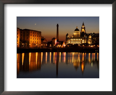 Night View Of Albert Dock And The Three Graces, Liverpool, United Kingdom by Glenn Beanland Pricing Limited Edition Print image