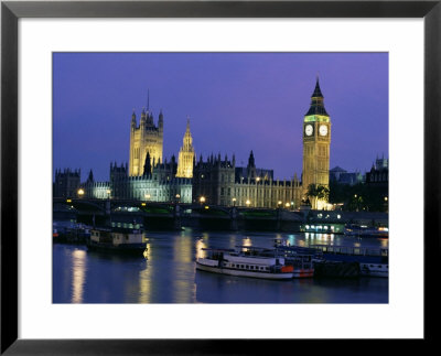 Houses Of Parliament Across The River Thames, London, England, United Kingdom by Charles Bowman Pricing Limited Edition Print image