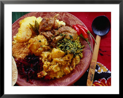 Typical Lunchtime Fare With Variety Of Meat And Vegetable Dishes, Sri Lanka by Richard Nebesky Pricing Limited Edition Print image