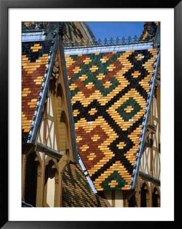 Multi-Coloured Tile Roof Of Charity Hospital Hotel Dieu, Beaune, France by Levesque Kevin Pricing Limited Edition Print image
