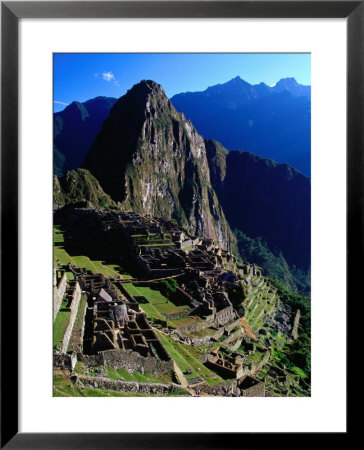Funerary Rock With Una Picchu And Huayna Picchu In Background, Machu Picchu, Peru by Ryan Fox Pricing Limited Edition Print image