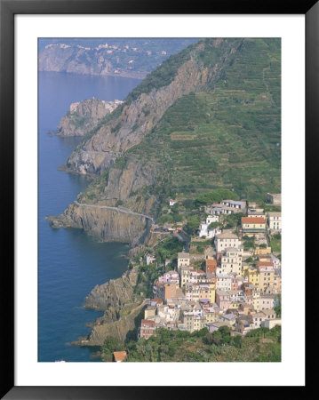 View Over Village Of Riomaggiore, Cinque Terre, Unesco World Heritage Site, Liguria, Italy by Bruno Morandi Pricing Limited Edition Print image