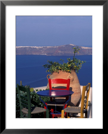 Terrace With Sea View, Santorini, Greece by Keren Su Pricing Limited Edition Print image