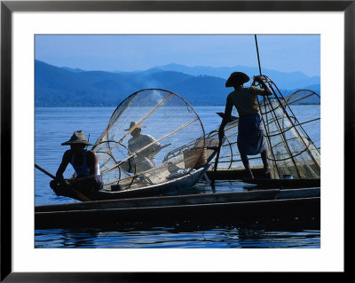Leg Rowers-Fishermen, Inle Lake, Burma by Sandy Ostroff Pricing Limited Edition Print image