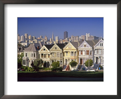 Alamo Square And City Skyline, San Francisco, California Usa by Gavin Hellier Pricing Limited Edition Print image
