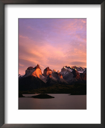Sunrise Over Lago Pehoe And Cuernos Del Paine, Torres Del Paine National Park, Chile by Brent Winebrenner Pricing Limited Edition Print image