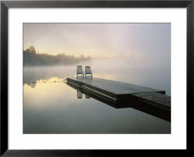 Chairs On Dock, Algonquin Provincial Park, Ontario, Canada by Nancy Rotenberg Pricing Limited Edition Print image