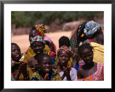 Local Village Children Colourfully Attired On Niger River, Mali by Patrick Syder Pricing Limited Edition Print image