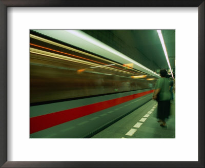 Moving Train In Metro, Blur, Prague, Czech Republic by Richard Nebesky Pricing Limited Edition Print image