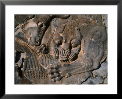 Bas-Relief Carvings In Ancient City Of Persepolis Persepolis (Takht-E Jamshid), Fars, Iran by Phil Weymouth Pricing Limited Edition Print image