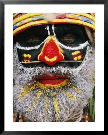 Close View Of A Tribesmans Face by Jodi Cobb Pricing Limited Edition Print image