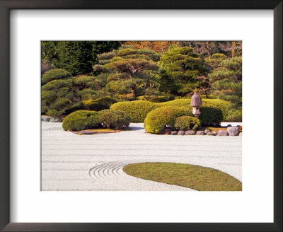 Bushes And Pagoda-Style Lamp In The Japanese Gardens, Washington Park, Portland, Oregon, Usa by Janis Miglavs Pricing Limited Edition Print image