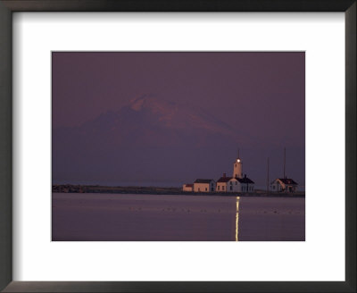 Dungeness Lighthouse, Mount Baker, Washington, Usa by David Barnes Pricing Limited Edition Print image