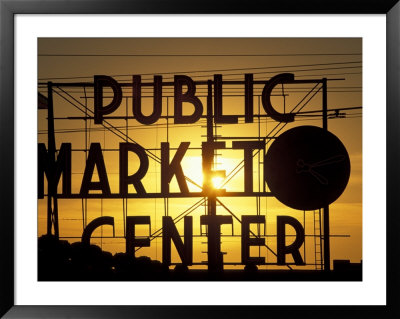 Public Market At Sunset, Seattle, Washington, Usa by Paul Souders Pricing Limited Edition Print image