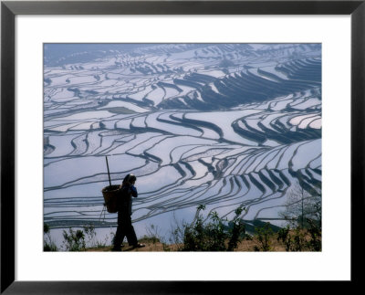 Hani Girl Carrying Basket, China by Keren Su Pricing Limited Edition Print image
