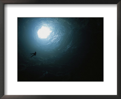 Caver Descends Golondrinas, San Luis Potossi State by Stephen Alvarez Pricing Limited Edition Print image