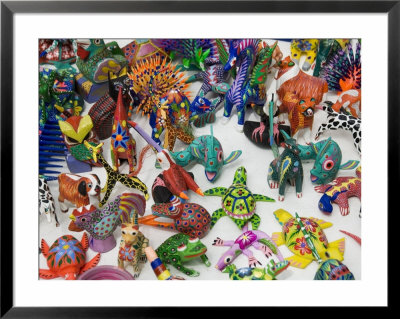 Painted Carved Wooden Animals, Oaxaca City, Oaxaca, Mexico, North America by R H Productions Pricing Limited Edition Print image