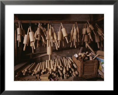Wooden Rolling Pins Of All Shapes And Sizes Fill A Stall by Jodi Cobb Pricing Limited Edition Print image