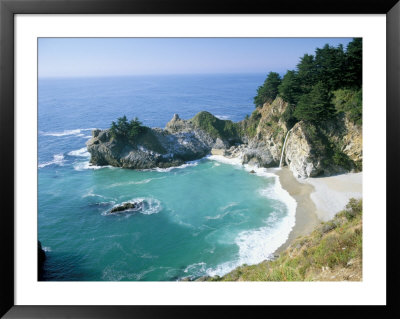 Spectacular Coastline With Waterfall, Julia Pfeiffer Burns State Park, Big Sur, Usa by Ruth Tomlinson Pricing Limited Edition Print image
