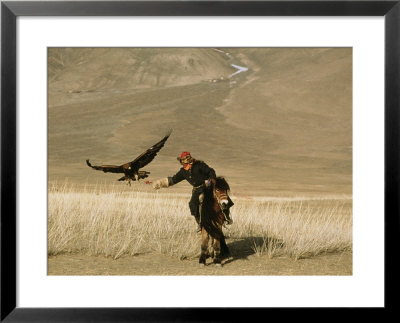 A Kazakh Falconer Hunts With His Golden Eagle by David Edwards Pricing Limited Edition Print image
