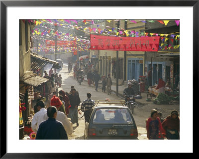 A Street Scene In Kathmandu by Michael Melford Pricing Limited Edition Print image